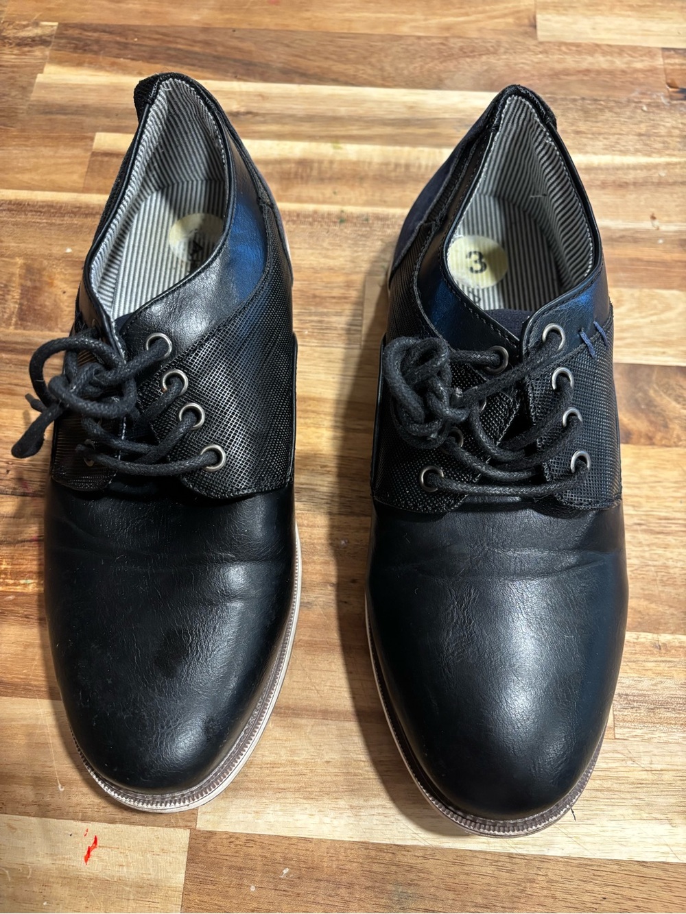 Tahari Black Boys' Lace-Up Dress Shoes